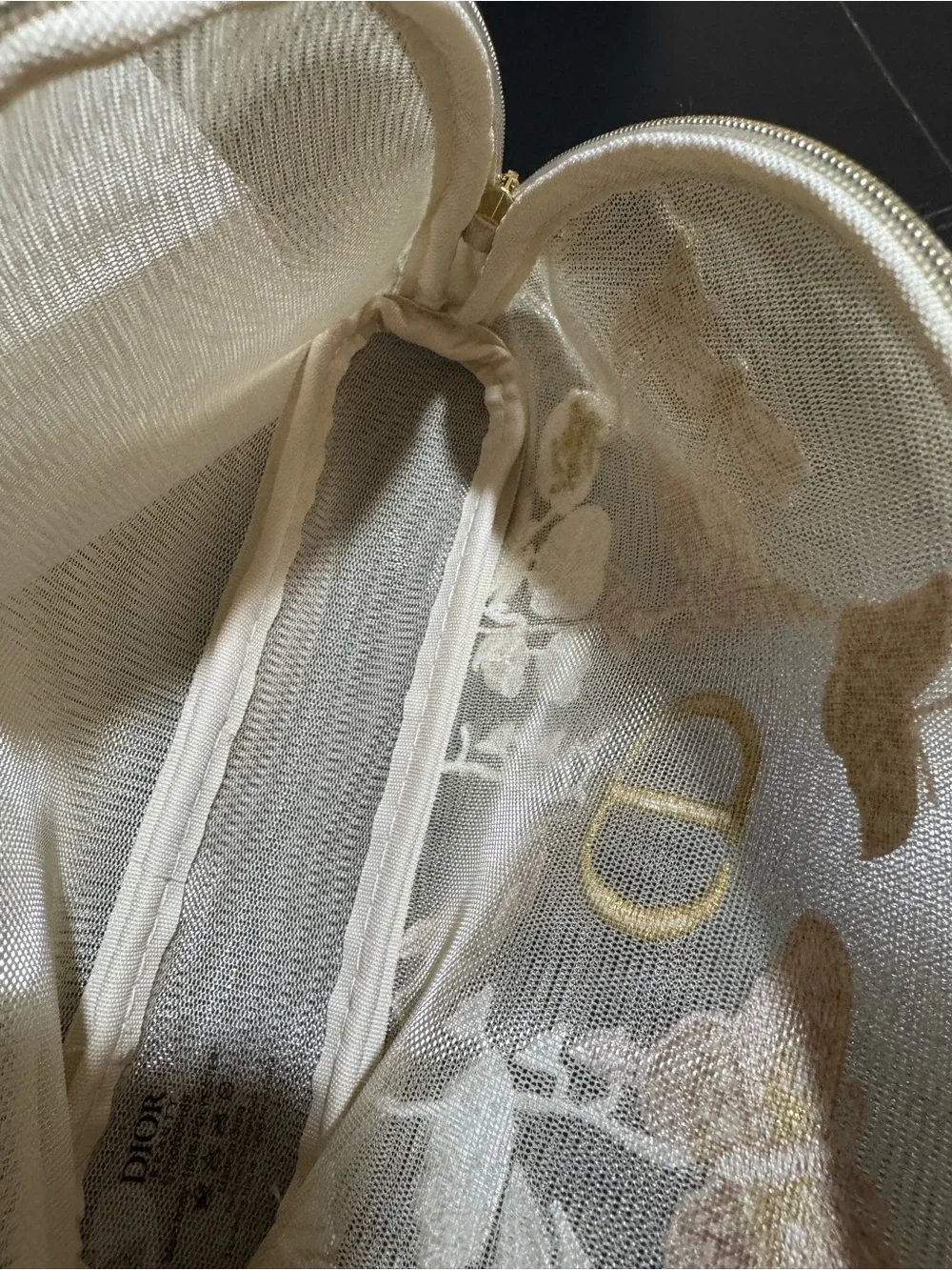 Dior Embroidered Butterfly Cosmetic Pouch in Cream